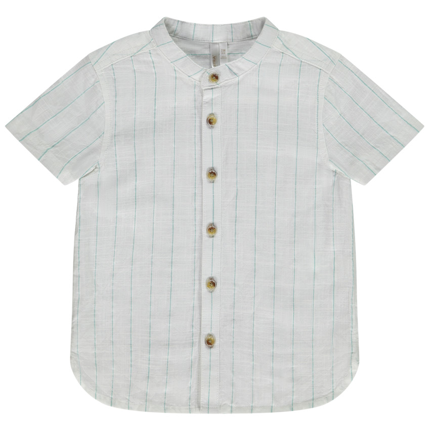 Πουκάμισο κοντομάνικο ριγέ με γιακά mao για bebe αγόρι 
