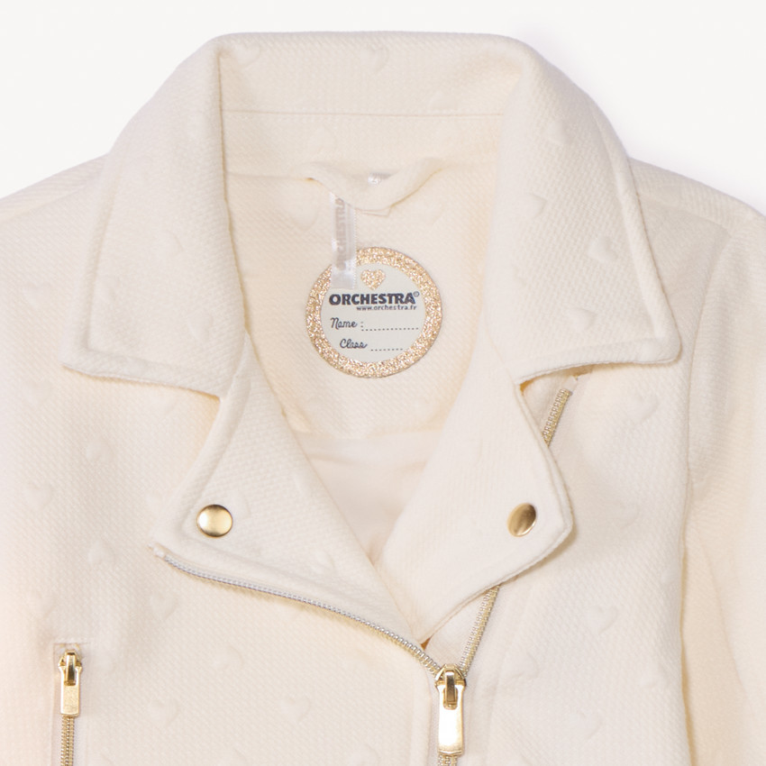 Βεστ σε στυλ perfecto με σχέδια καρδιές σε jacquard για bebe κορίτσι 