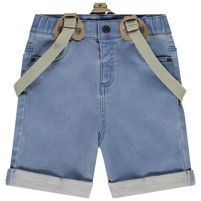 Βερμούδα από denim με αποσπώμενες τιράντες για bebe αγόρι 