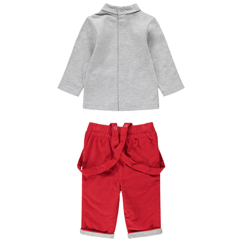 Σύνολο μπλούζα με στάμπα Μίκυ και παντελόνι από βελούδο κοτλέ 