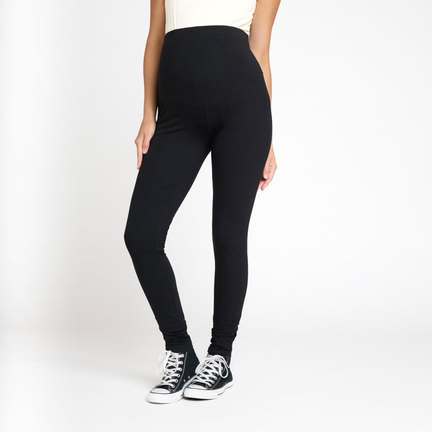 Κολάν εγκυμοσύνης slim με ψηλό ελαστικό κορδόνι μονόχρωμο jersey 