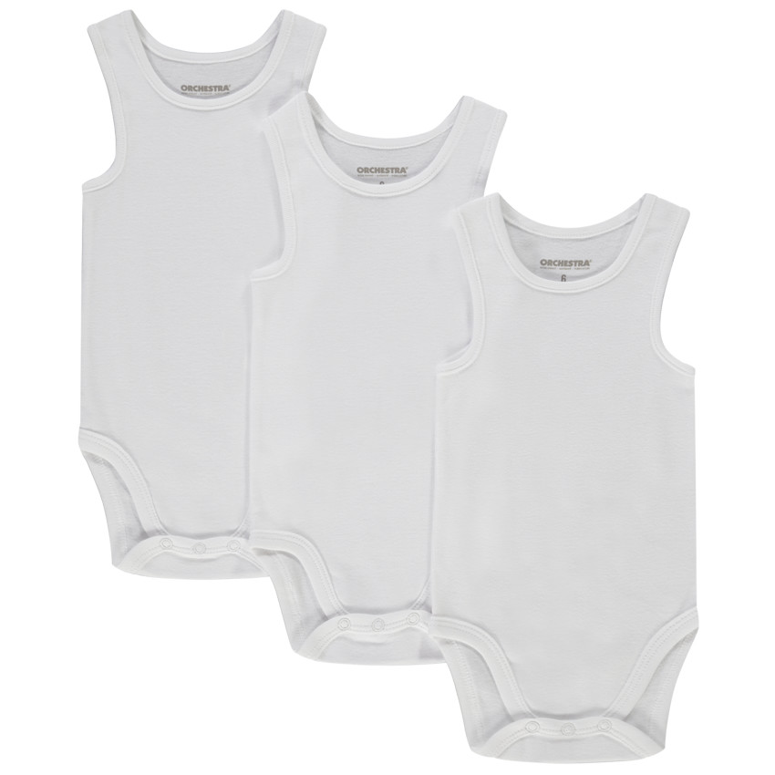 Σετ από 3 bodies μονόχρωμα σε πλεκτό ύφασμα για bebe αγόρι 