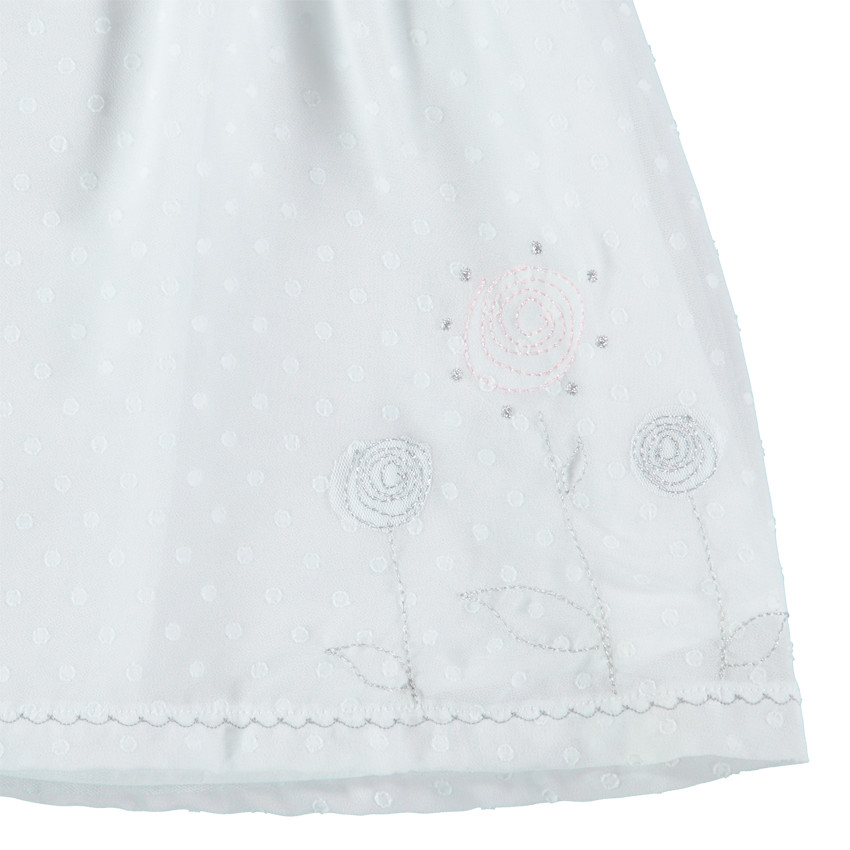 Σύνολο φόρεμα και φουφούλα με ανάγλυφα πουά για επίσημες περιστάσεις  