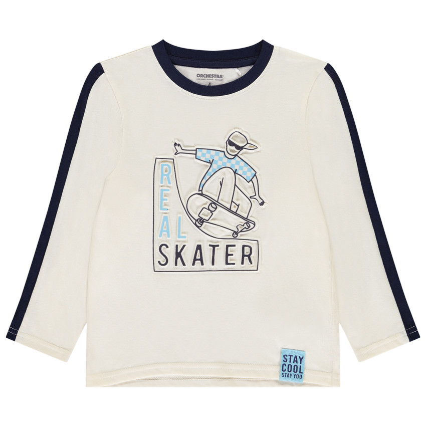 T-shirt μακρυμάνικο με φαντεζί σχέδιο skate για αγόρι 
