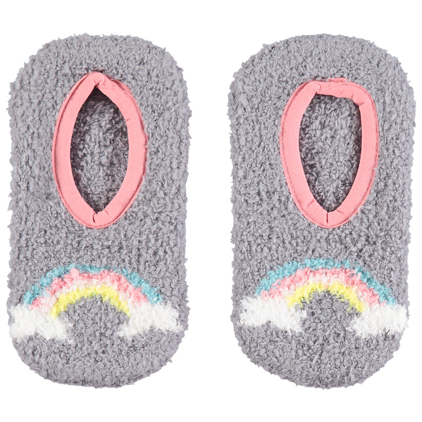 Μπουκλέ καλτσοπαντοφλάκια με σχέδιο ουράνιο τόξο 