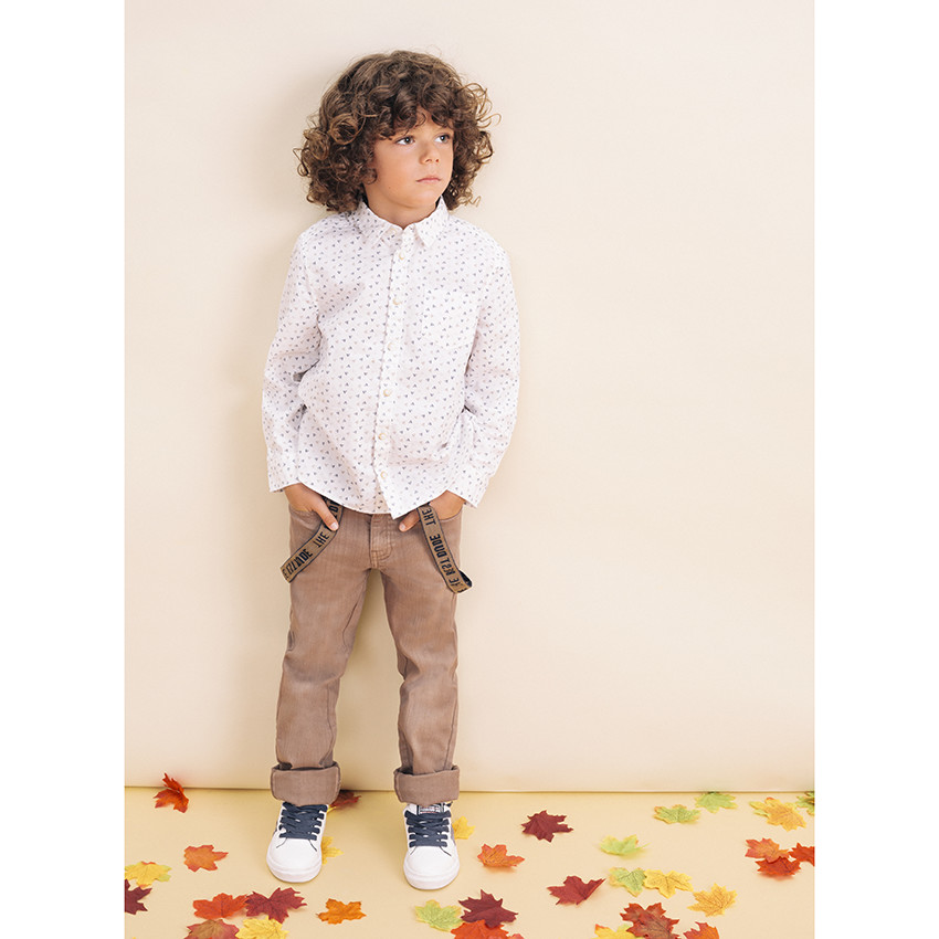 Chemise manches longues à imprimé graphique all-over et poche 