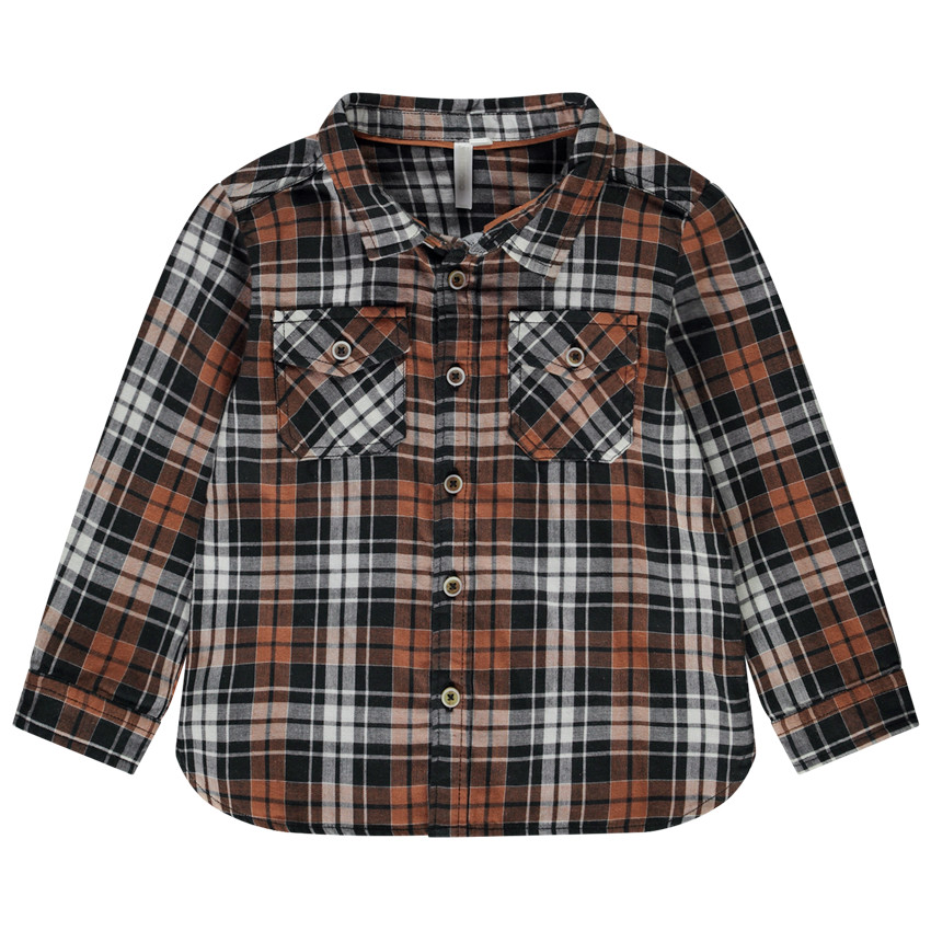 Πουκάμισο μακρυμάνικο με καρό σχέδιο για bebe αγόρι 
