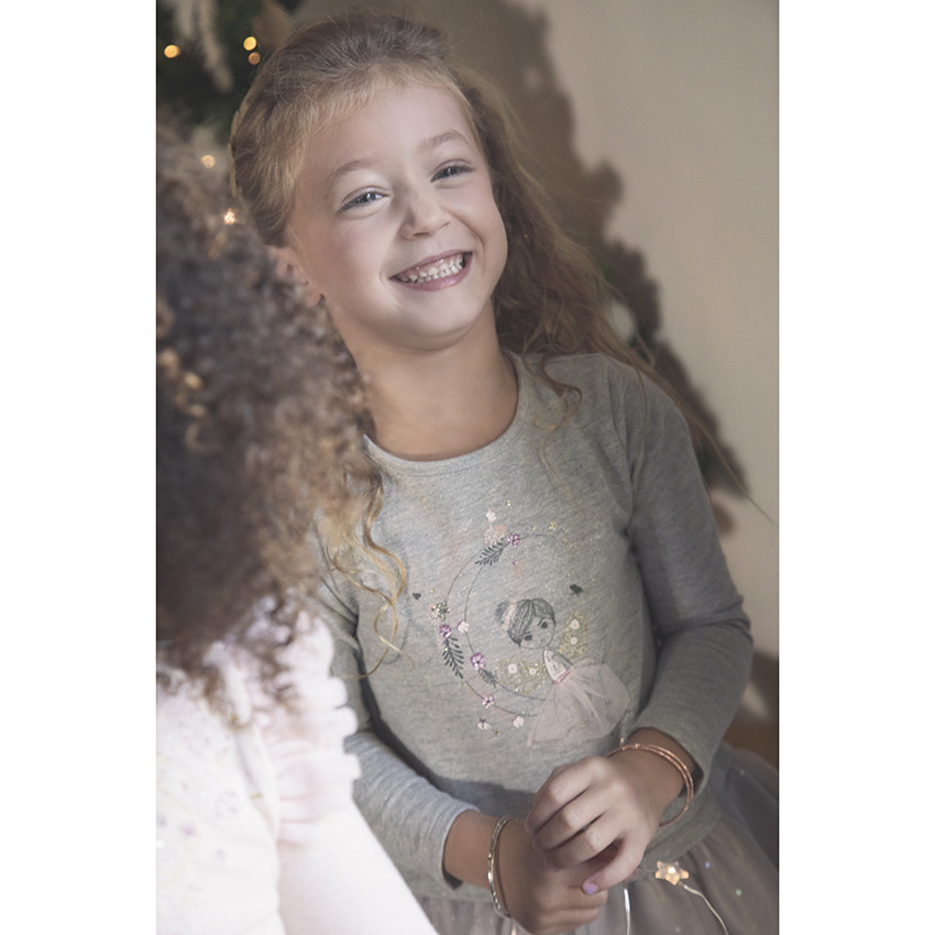 Γιορτινό φόρεμα effet 2 σε 1 bi-matière για κορίτσι 