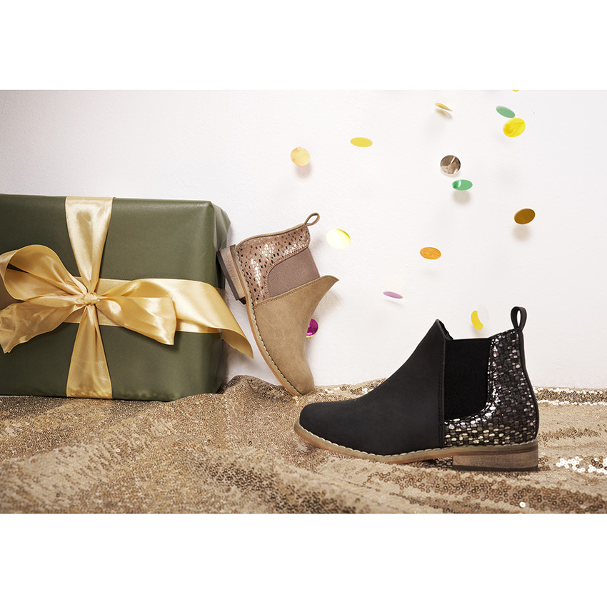 Μπότες χαμηλά bi-matières με effet φαντεζί για κορίτσι 