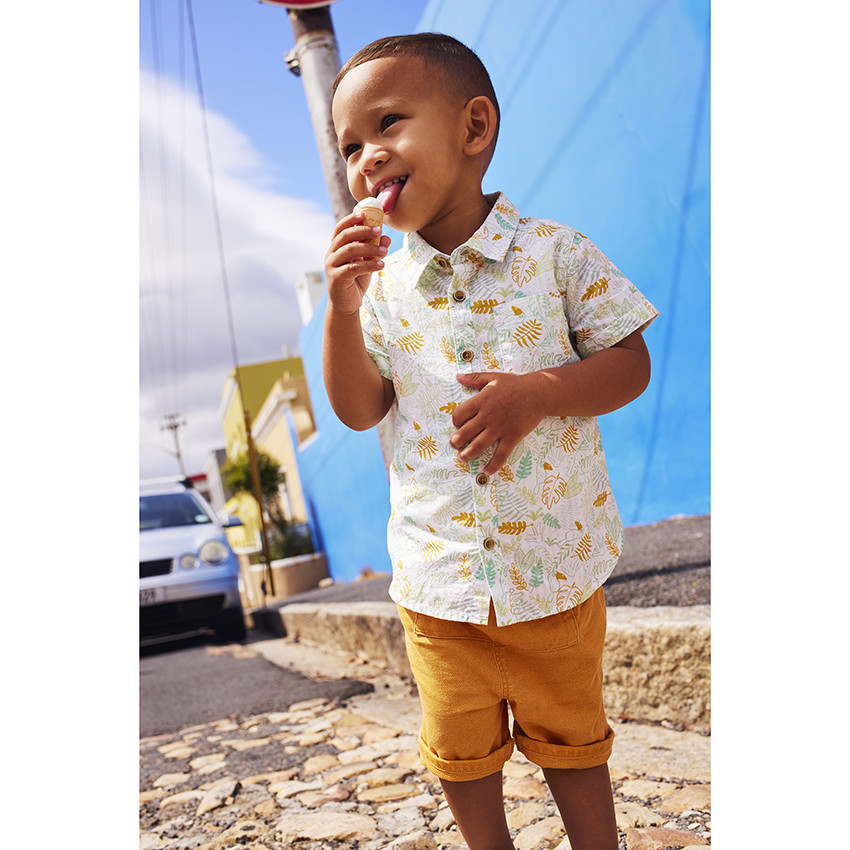 Σετ 2 τμχ. με σχέδιο φύλλων για bebe αγόρι 