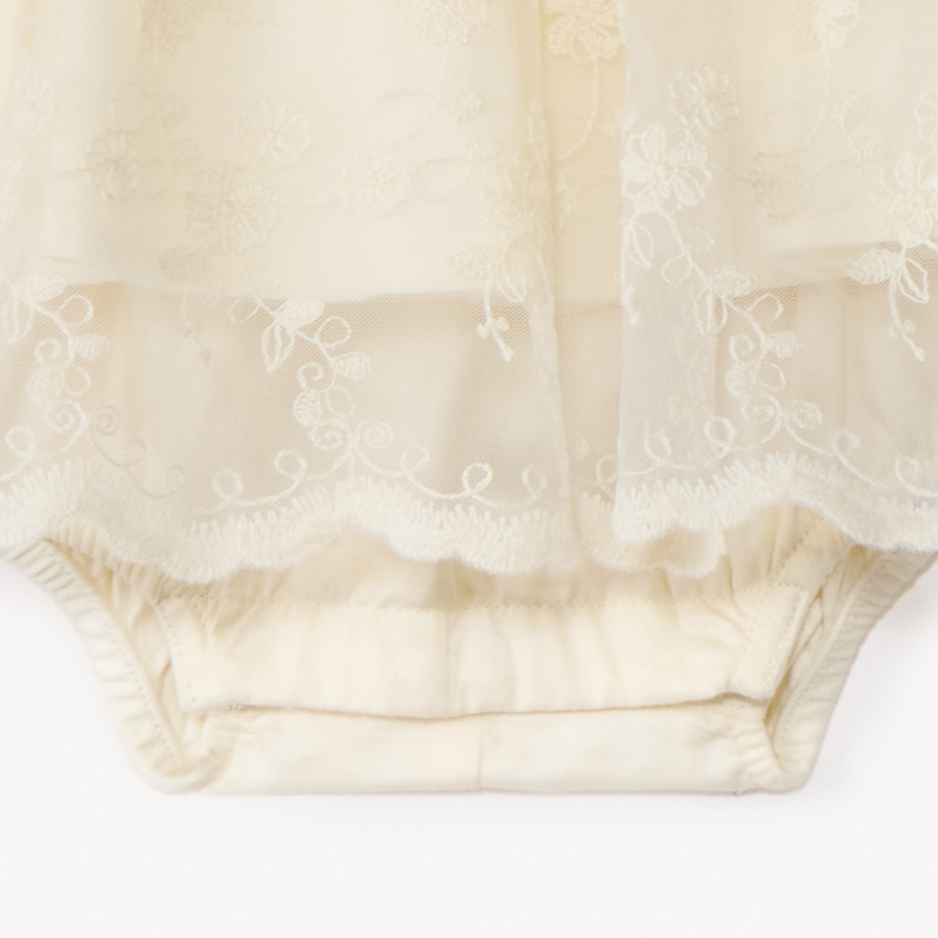 Σαλοπέτα κοντή 2 σε 1 από κεντημένο τούλι για κορίτσι μωρού 