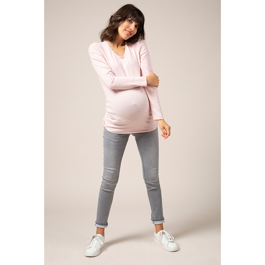 Λεπτό πλεκτό εγκυμοσύνης σε απαλό ροζ χρώμα   Additional Λεπτό πλεκτό εγκυμοσύνης σε απαλό ροζ χρώμα