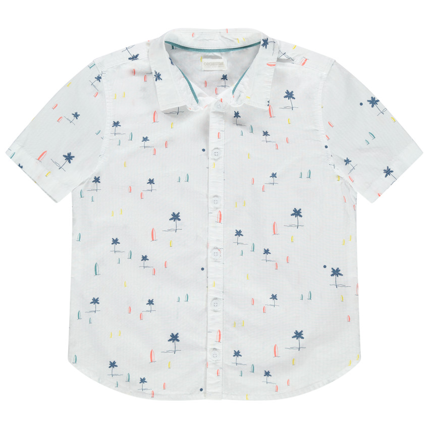 Πουκάμισο κοντομάνικο με τύπωμα φοίνικες  