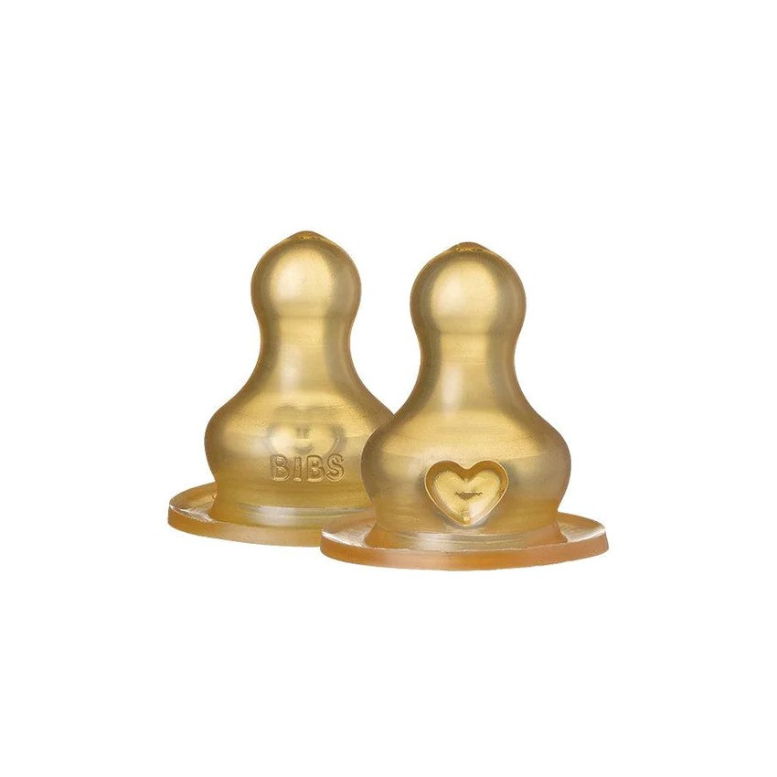 Θηλές Μπιμπερό από Καουτσούκ 0m+ Μέτριας Ροής 2τμχ - Bibs 