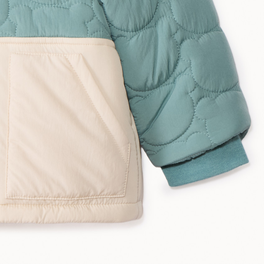 Doudoune doublée avec capuche amovible et patch brodé pour bébé garçon  