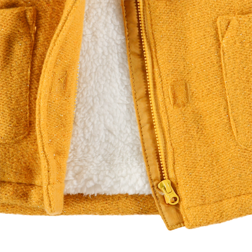 Manteau en drap de laine doublé sherpa 