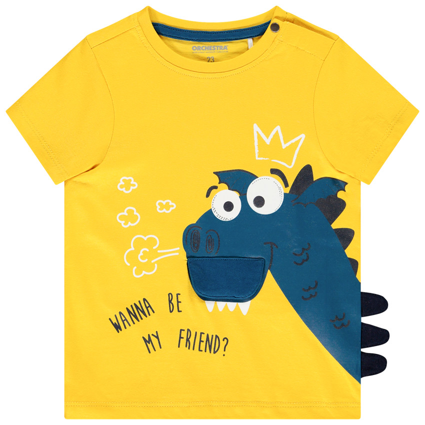 T-shirt κοντομάνικο κίτρινο  με οργανικό βαμβάκι για bebe αγόρι  Additional T-shirt κοντομάνικο κίτρινο  με οργανικό βαμβάκι για bebe αγόρι