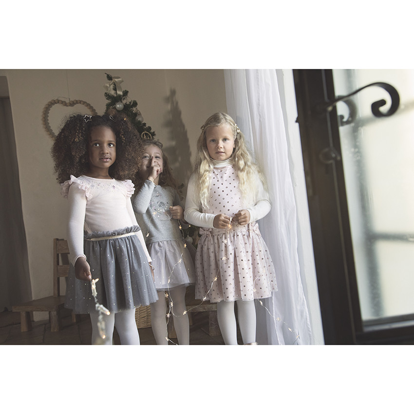 Γιορτινό φόρεμα effet 2 σε 1 bi-matière για κορίτσι 