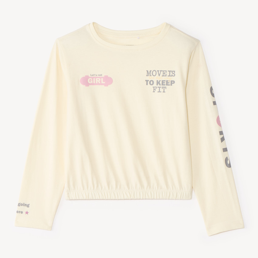 T-shirt à manches longues pour fille avec imprimé sportif 