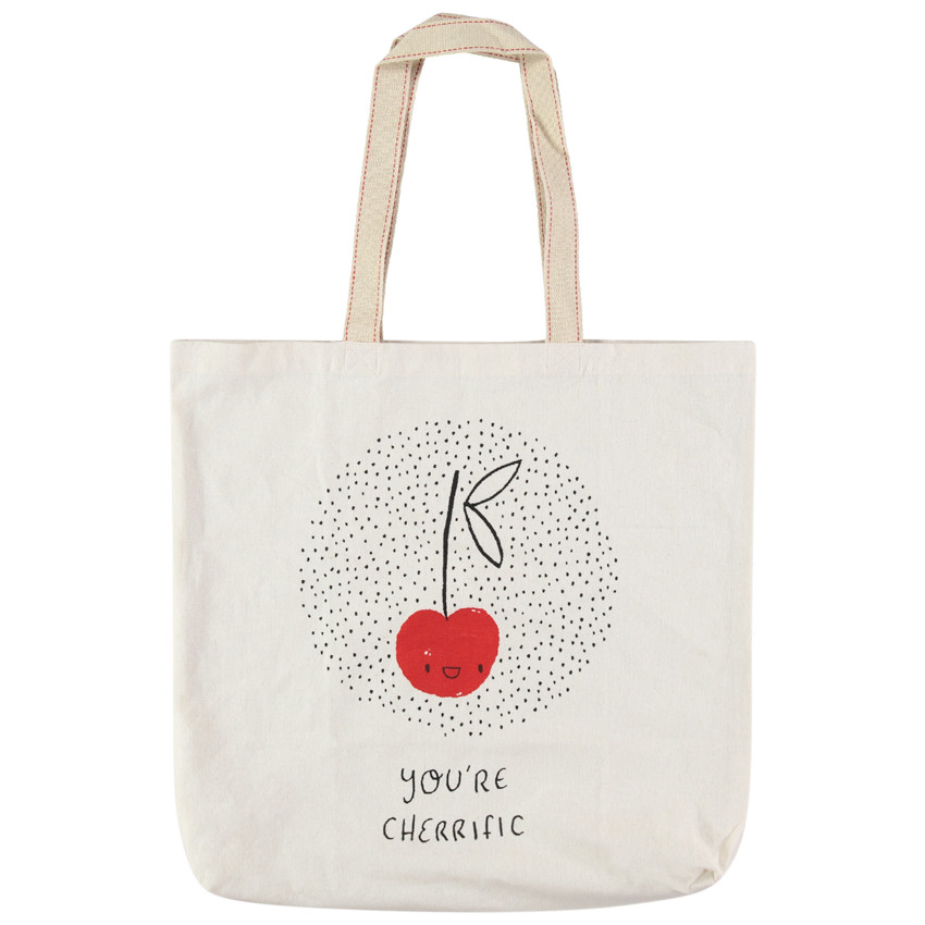 Tote Bag en coton recyclé avec imprimés fantaisie Main Tote Bag en coton recyclé avec imprimés fantaisie