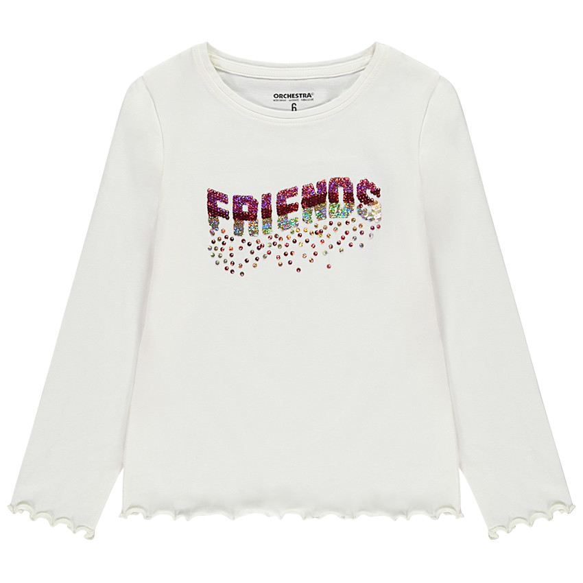 T-shirt μακρυμάνικο με μαγικά παγιέτες σε gradient για κορίτσι 