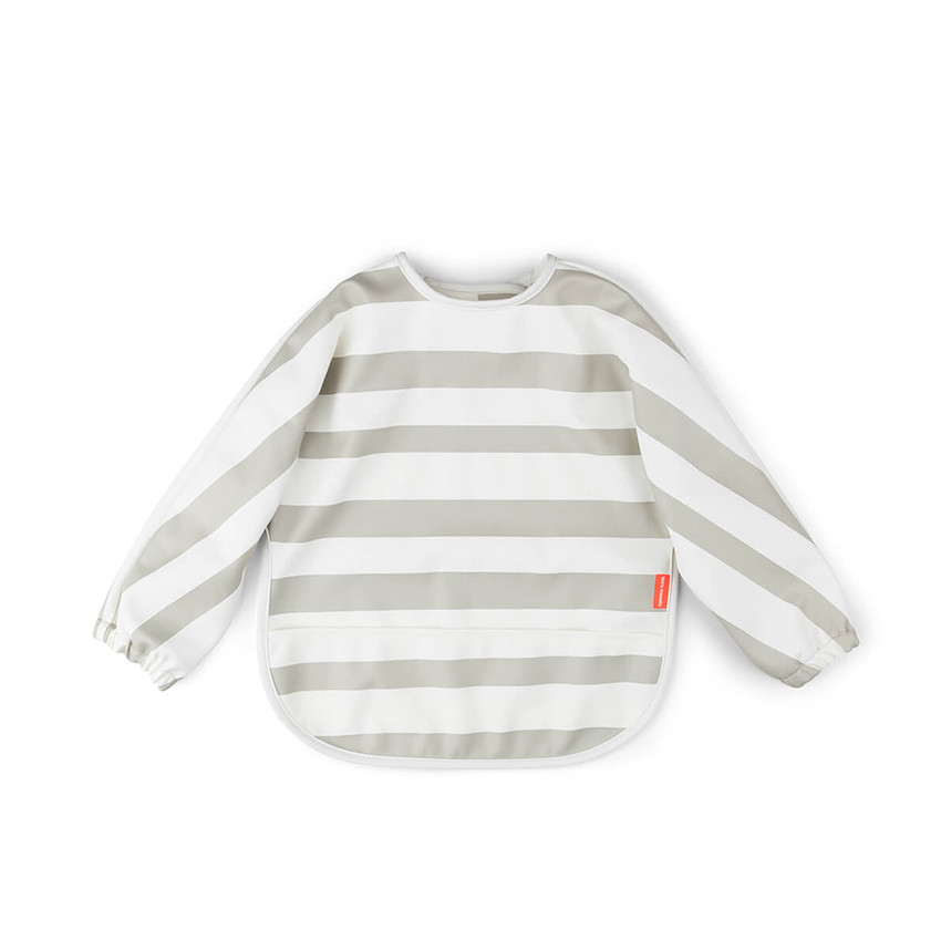 Bavoir tablier à manches longues rayé sable 