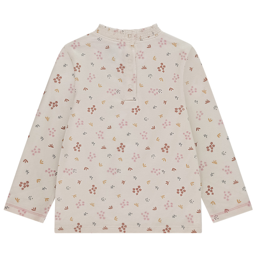 Σαλοπέτα με σμόκ και εκτύπωση φυτών για μωρό κορίτσι 