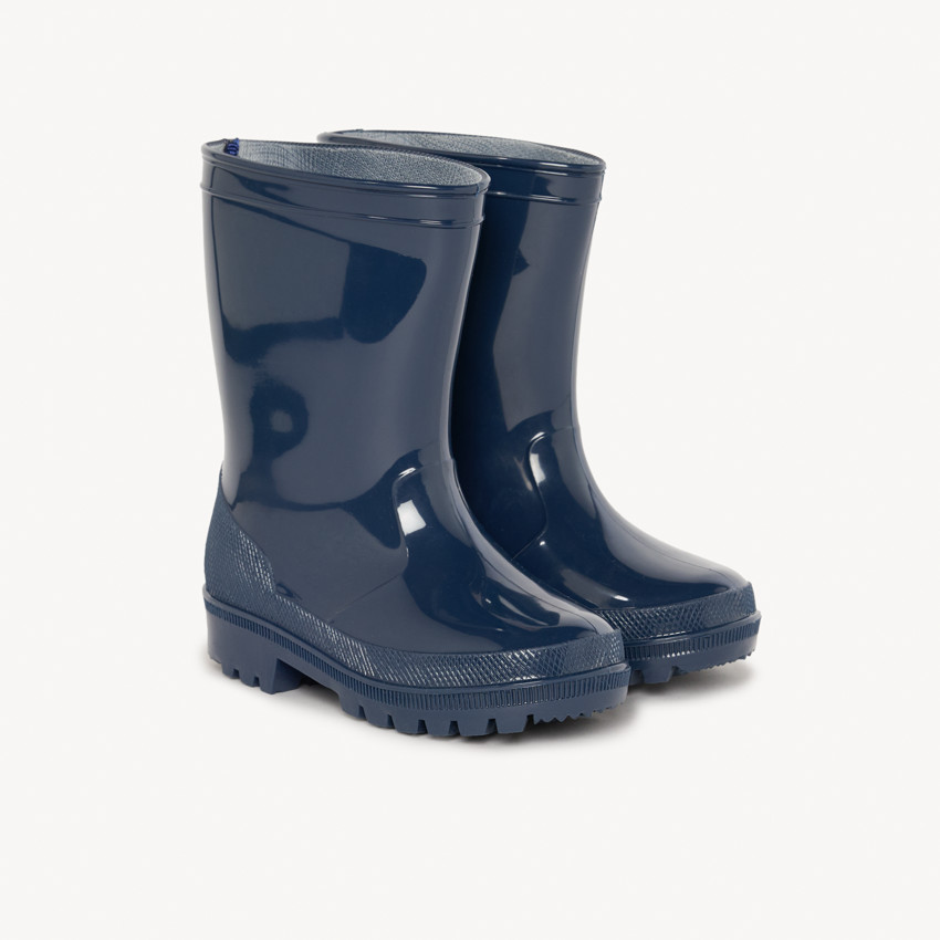 Bottes de pluie vernies unies marine pour bébé garçon  