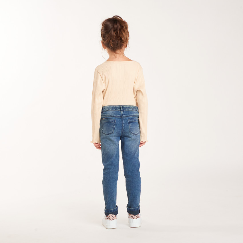 Τζιν slim από denim με ξεθωριασμένο εφέ κορίτσι 