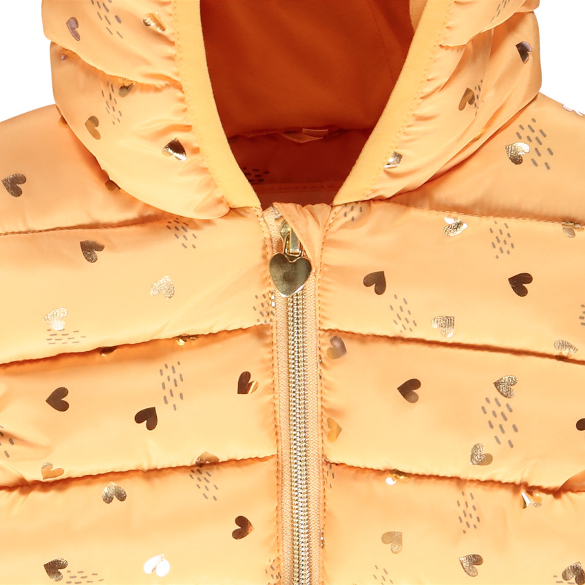 Μπουφάν με κουκούλα με σχέδιο καρδιές για bebe κορίτσι 