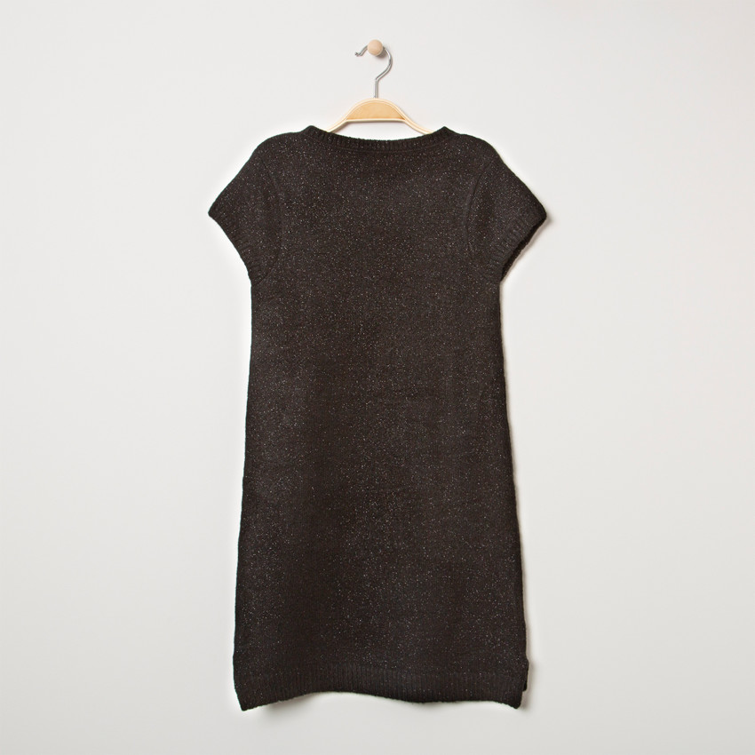 Παιδικά - Κοντομάνικο πλεκτό φόρεμα με τσέπες 