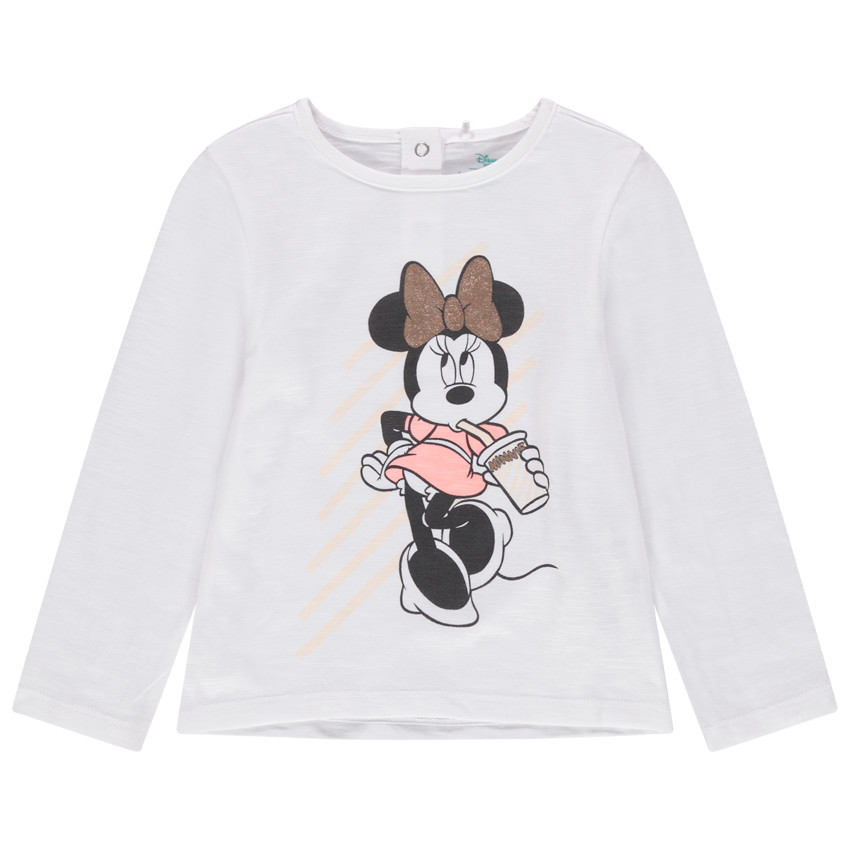 T-shirt manches longues en coton bio print Minnie Disney 