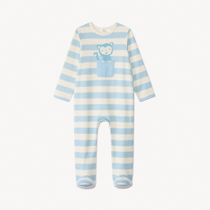 Lot de 2 dors-bien singe fantaisie en molleton pour bébé garçon avec ouvertures différentes selon l'âge 