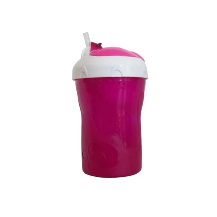 Ποτηράκι 2 σε 1 με Καλαμάκι Σιλικόνης 280ml 