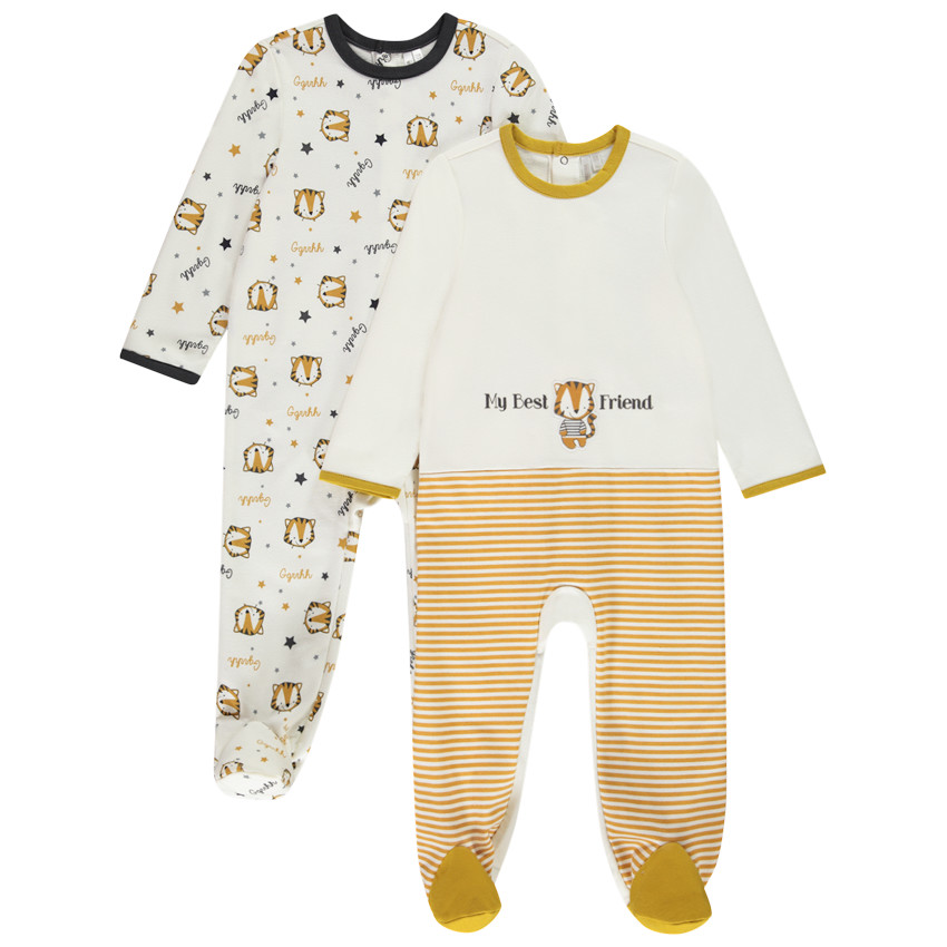 Σετ 2 δορς-μπιέν από πλεκτό με σχέδιο τίγρης για μωρό αγόρι 