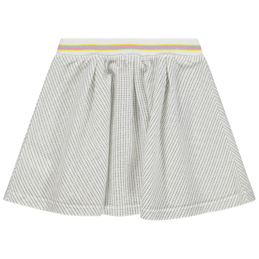 Φούστα κλος καρό με ριγέ ριμπ ύφανση στη μέση 