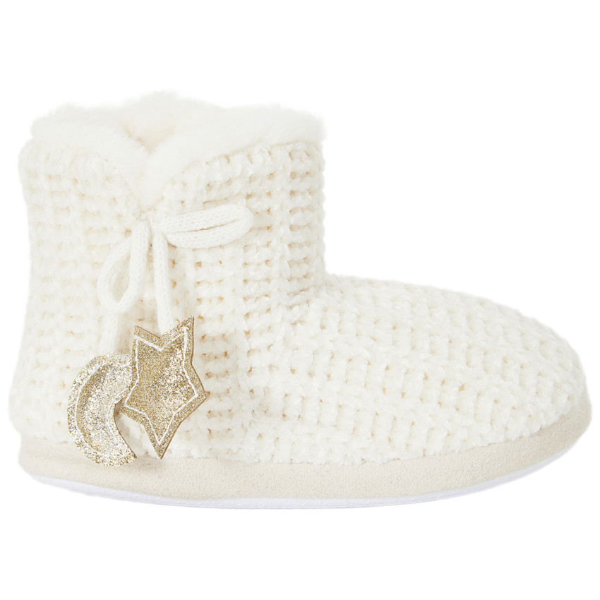 Κάλτσες μπότες από πλεκτό με διακοσμήσεις glitter για κορίτσι 