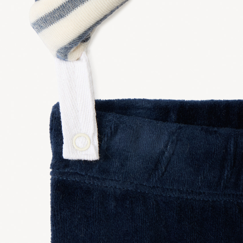 Πιτζάμα 2 τμχ. βελουτέ ριγέ για μωρό αγόρι με διαφορετικά φινιρίσματα ανάλογα με την ηλικία 