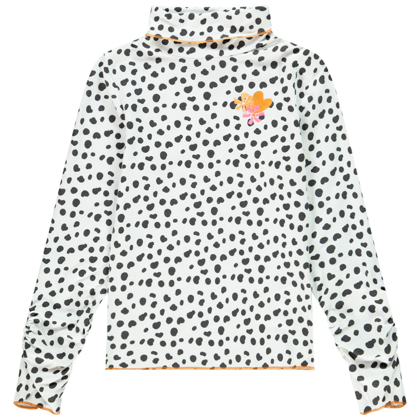 Μπλουζάκι με σχέδιο με ζιβάγκο και λουλούδια κεντημένα 