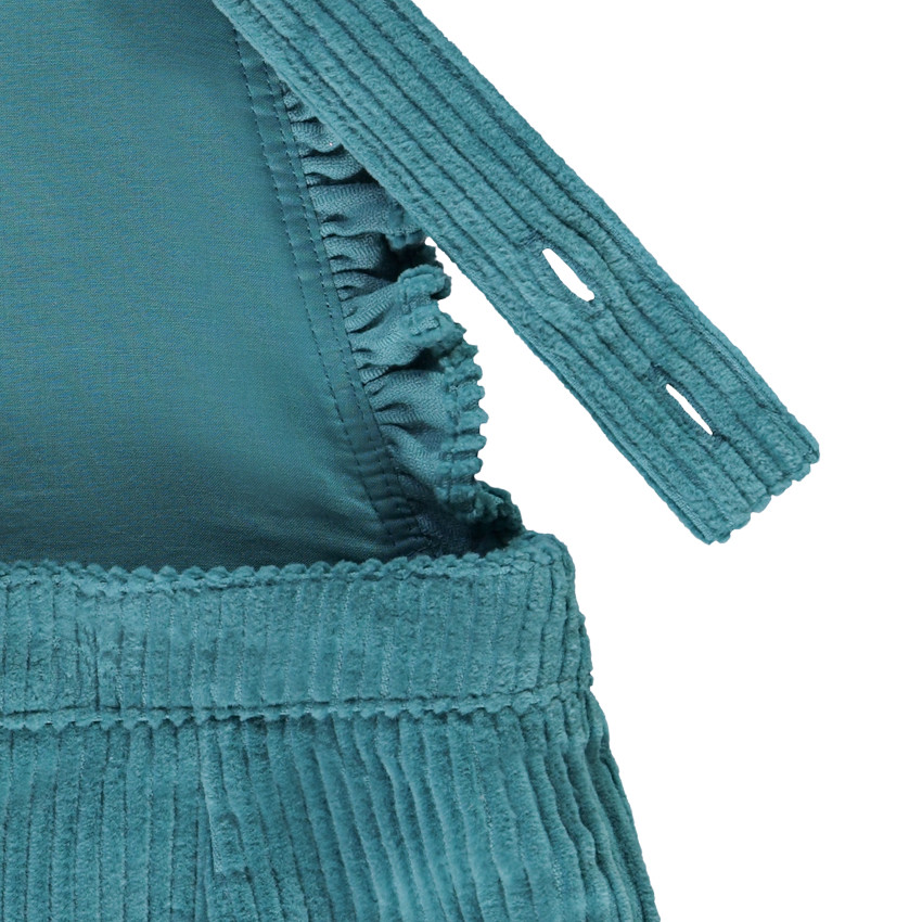 Salopette courte en velours de coton côtelé pour fille Main Salopette courte en velours de coton côtelé pour fille