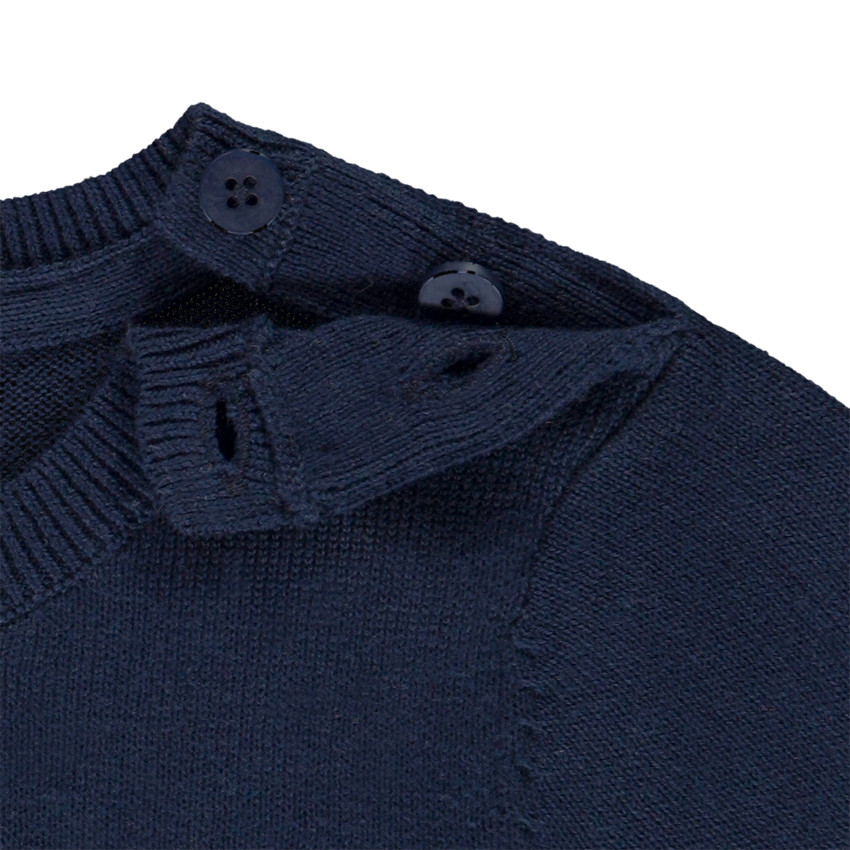 Πουλόβερ πλεκτό με print voilier και παιχνίδι ρίγες για bebe αγόρι 