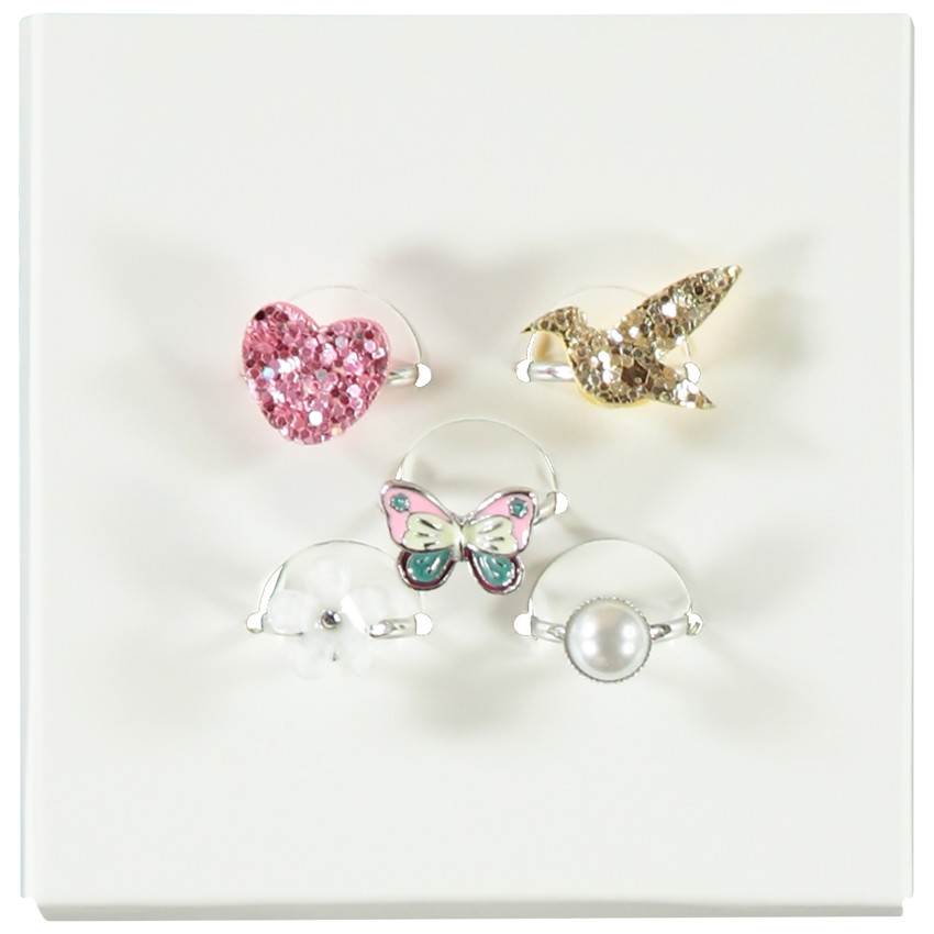 Σετ από 5 φανταχτερές δαχτυλίδια για κορίτσι 