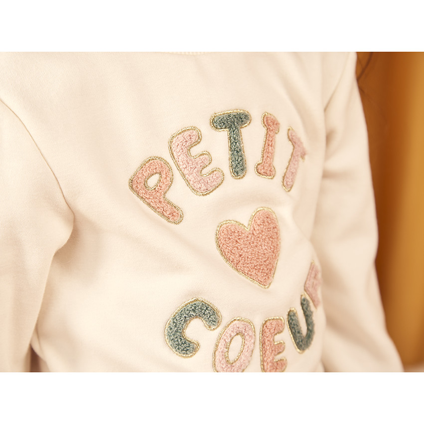 Φούτερ molleton με patchs bouclettes για bebe κορίτσι 