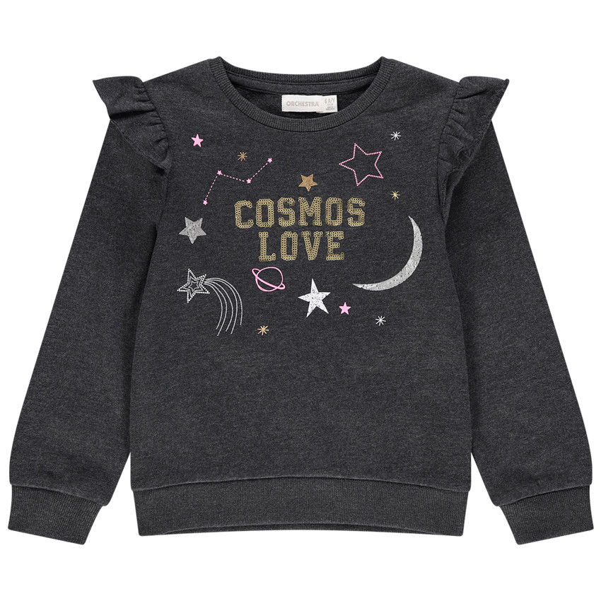 Sweat en molleton gratté à inscription en sequins 