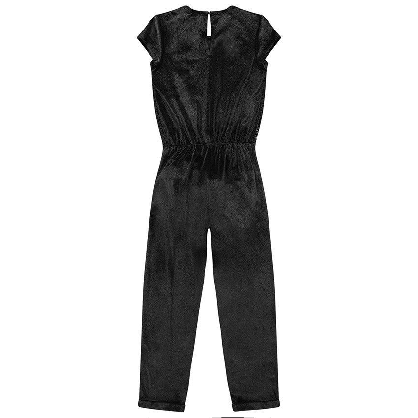 Combinaison longue manches courtes en velours à sequins 