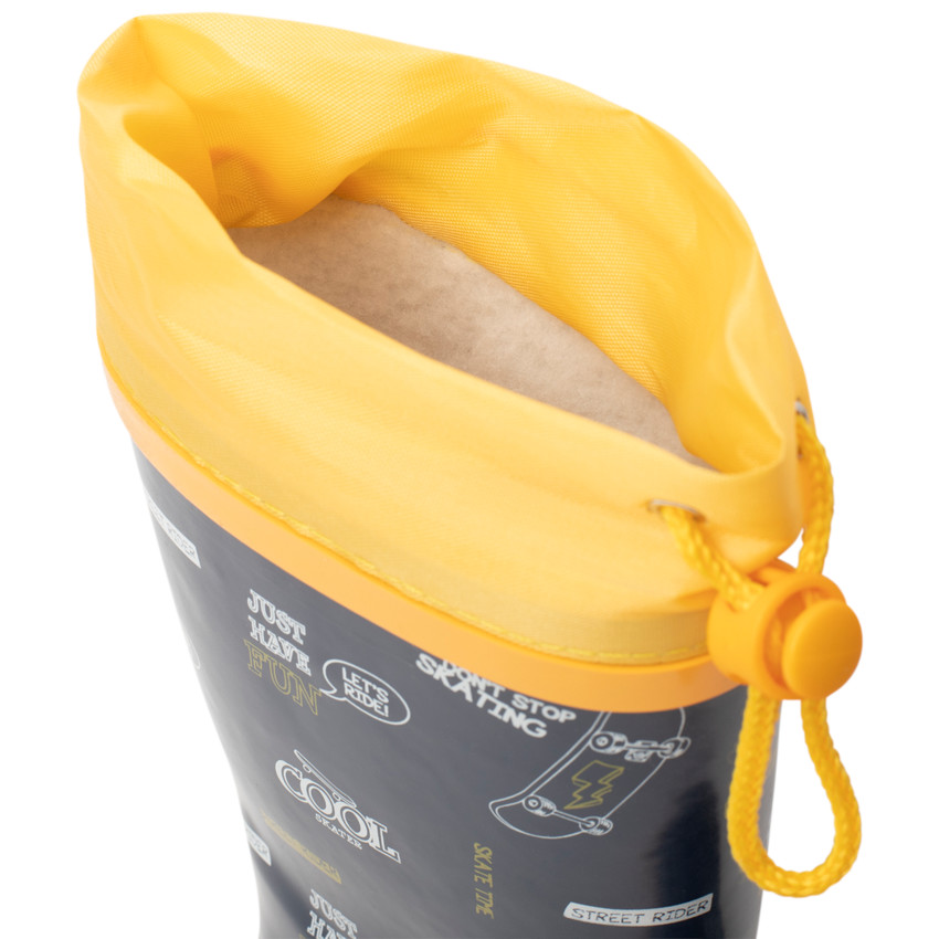 Bottes de pluie imprimé skate avec col imperméable pour garçon 