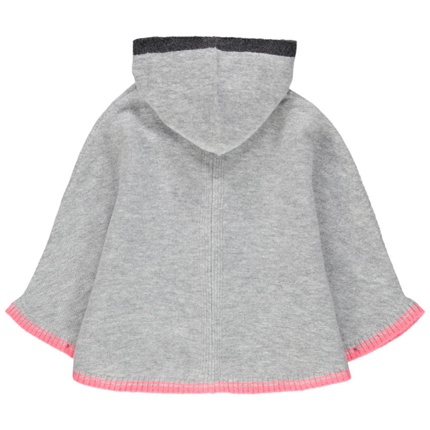 Πλεκτή ζακέτα με κουκούλα και μοτίβα καρδιές 