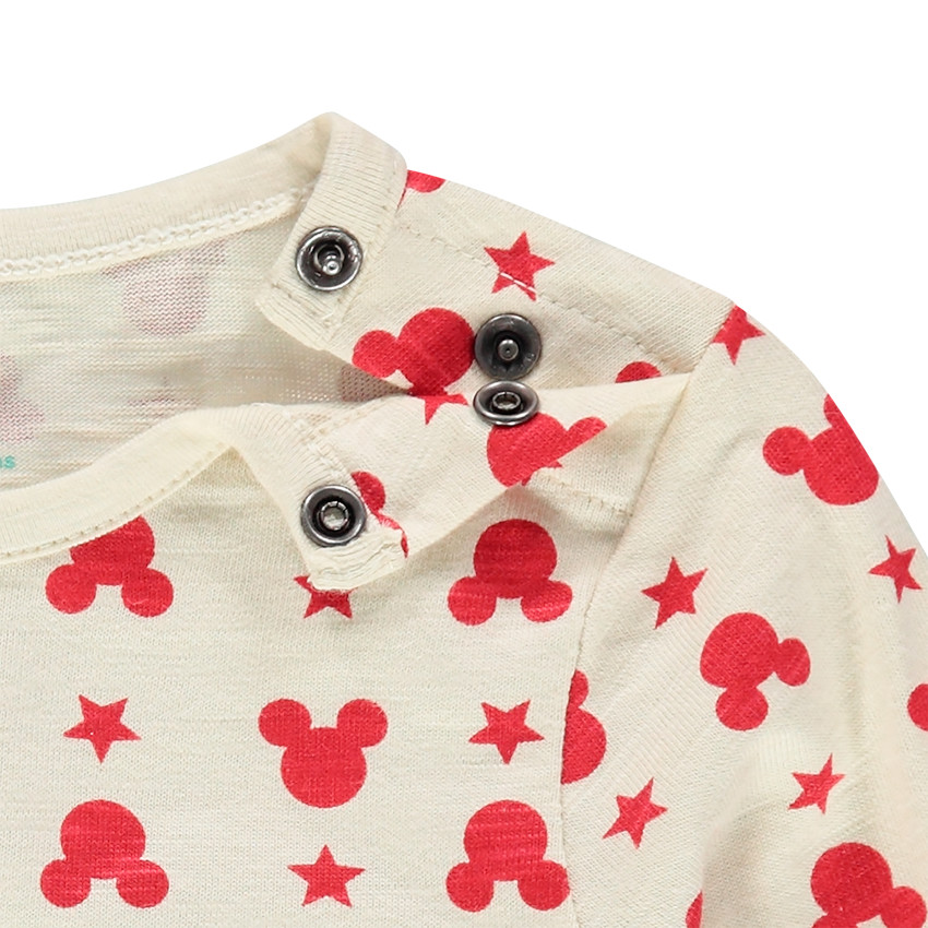 T-shirt μακρυμάνικο με οργανικό βαμβάκι ριγέ Mickey Disney 