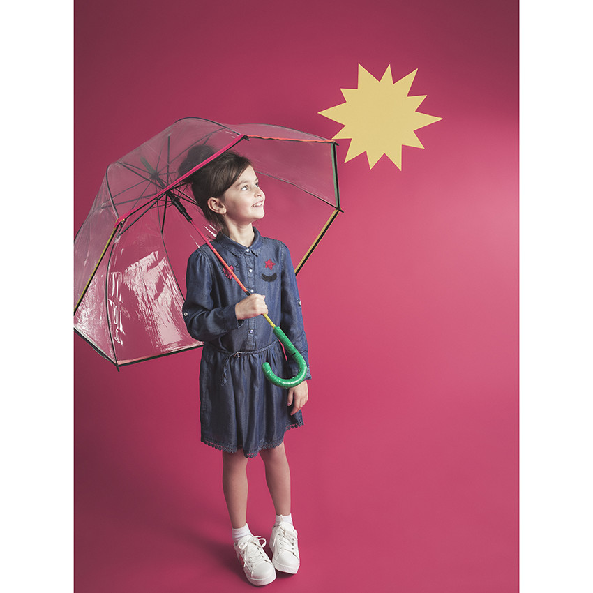 Μακρυμάνικο φόρεμα από tencel με κεντήματα 