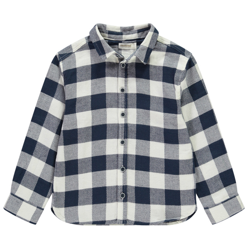 Πουκάμισο μακρυμάνικο με καρό σχέδιο για αγόρι 